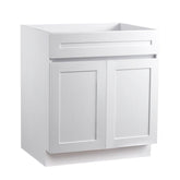 White Shaker Base Cabinet – 30" W x 24" D x 34.5" H, Ready to Assemble Kitchen Cabinet